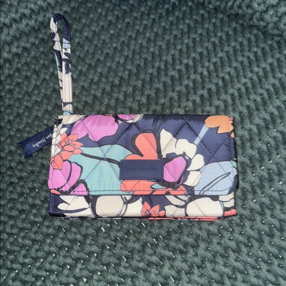 Vera Bradley Blue and Pink Floral Clutch